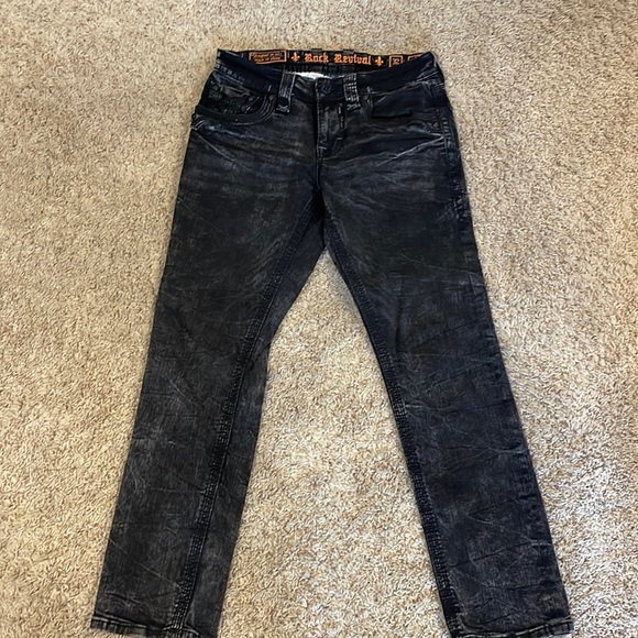 Rock Revival Jeans Mens Rock Revival Distressed Black 32x32 Poshmark